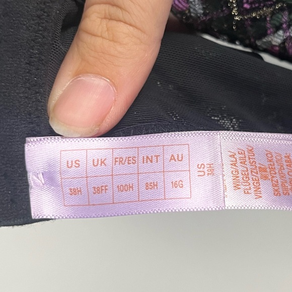 Savage X Fenty A Little Tart Unlined Bra purple black green plaid size 38H - Picture 5 of 6